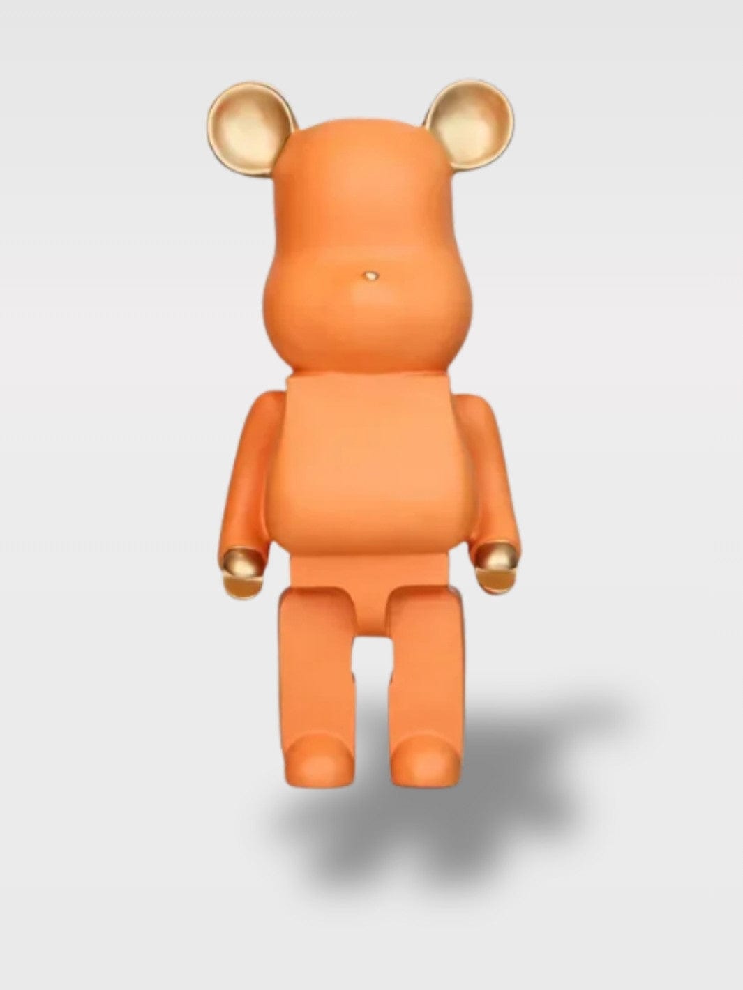 Grande Tirelire Ours Design | Sculpture Décorative Le Protecteur Orange Mains et Oreilles Doré – 50 x 18 x 20 cm