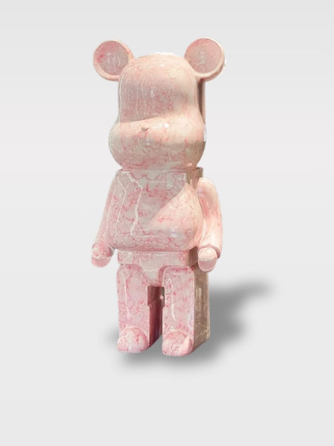 Grande Tirelire Ours Design | Sculpture Décorative Le Protecteur Rose – 50 x 18 x 20 cm
