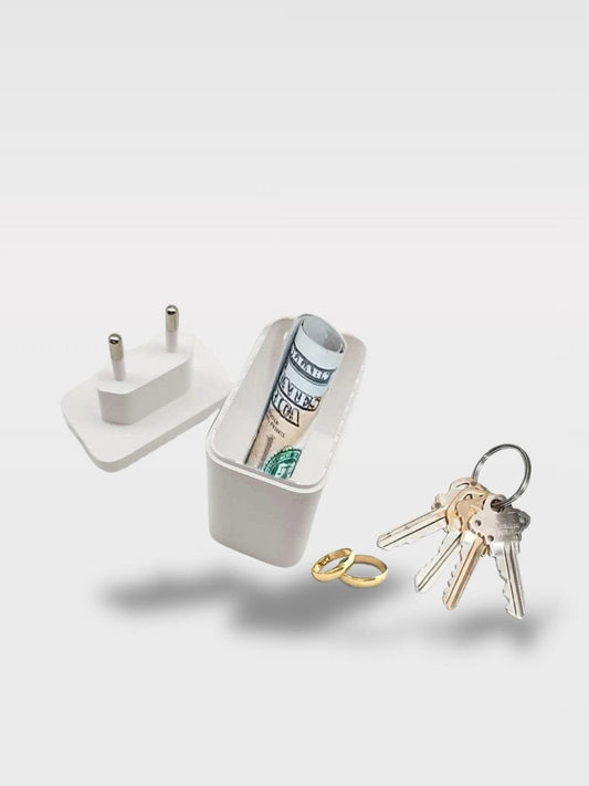Prise Cachette Secrète Blanche | Cachette Pratique Lynore – 1 Prise EU – 9.2 x 5.4 x 3