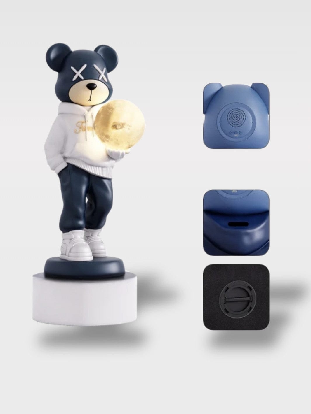 Statue Grande Tirelire Ours Avec Lumière | Décoration Élégante Ours Prestige – Lumière Portée 91 x 40 cm / Sur Socle