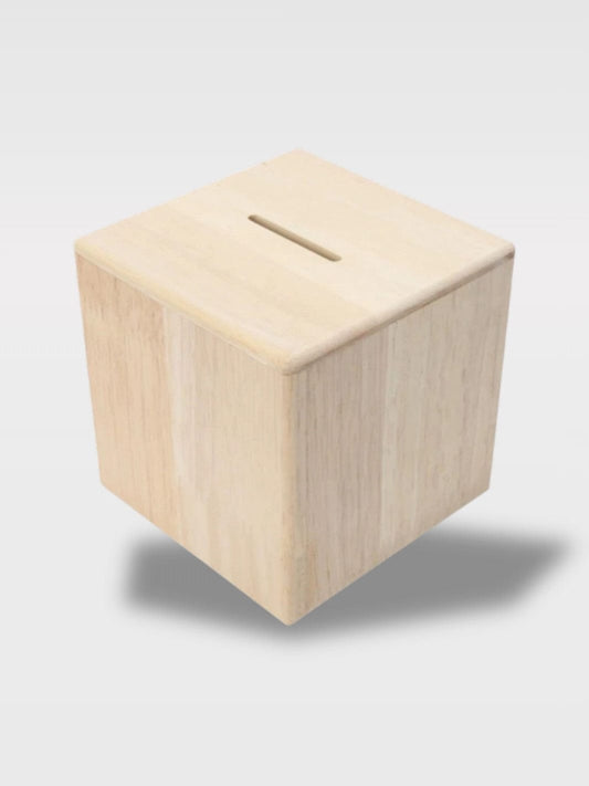 Tirelire À Peindre Bois Cube | Créativité Enfant