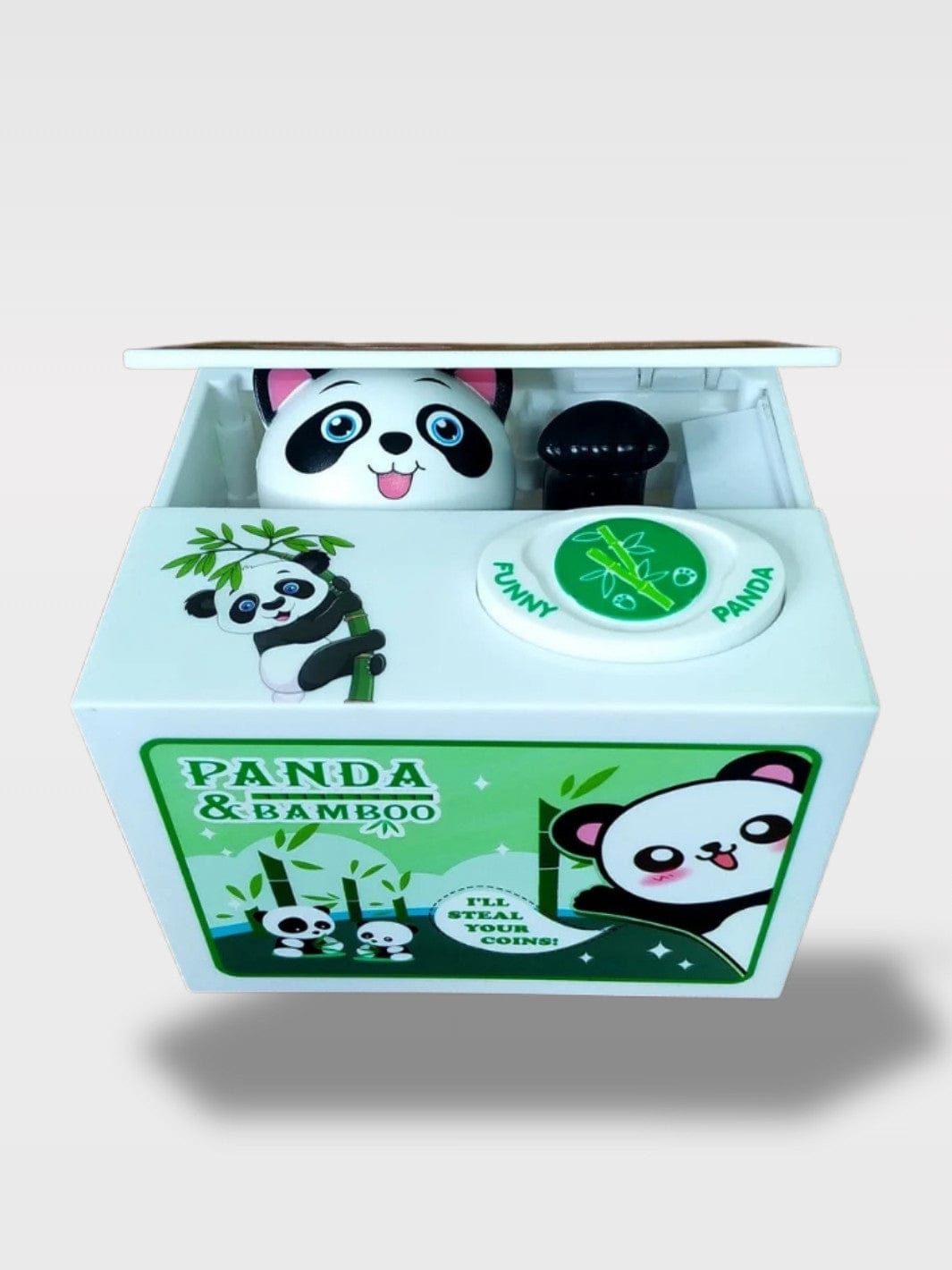Tirelire Attrape Pièces Animaux | Tirelire Électronique Bao Doux – Panda Blanc Boite Blanche/Verte
