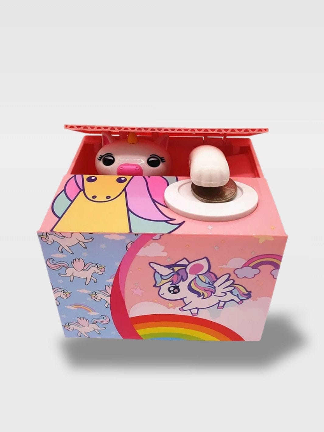 Tirelire Attrape Pièces Animaux | Tirelire Électronique Luna Étoilée – Licorne Rose Pâle