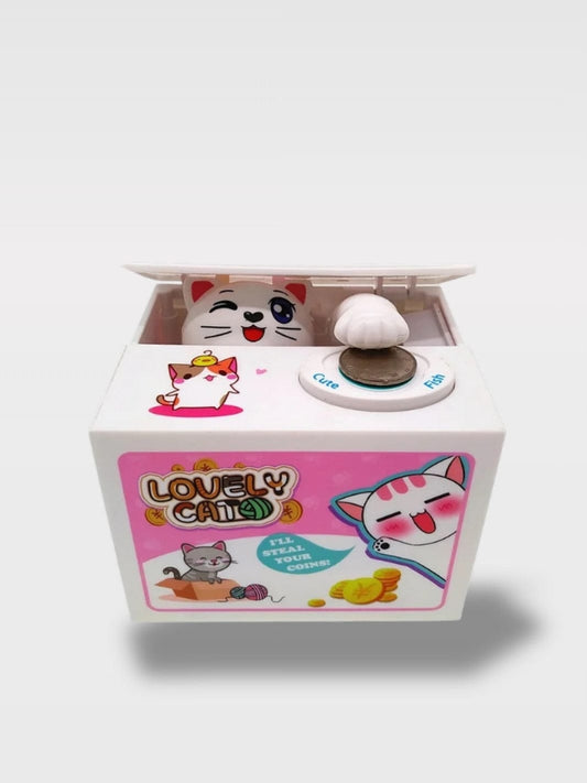Tirelire Attrape Pièces Animaux | Tirelire Électronique Neige Pataud – Chat Blanc Boite Rose