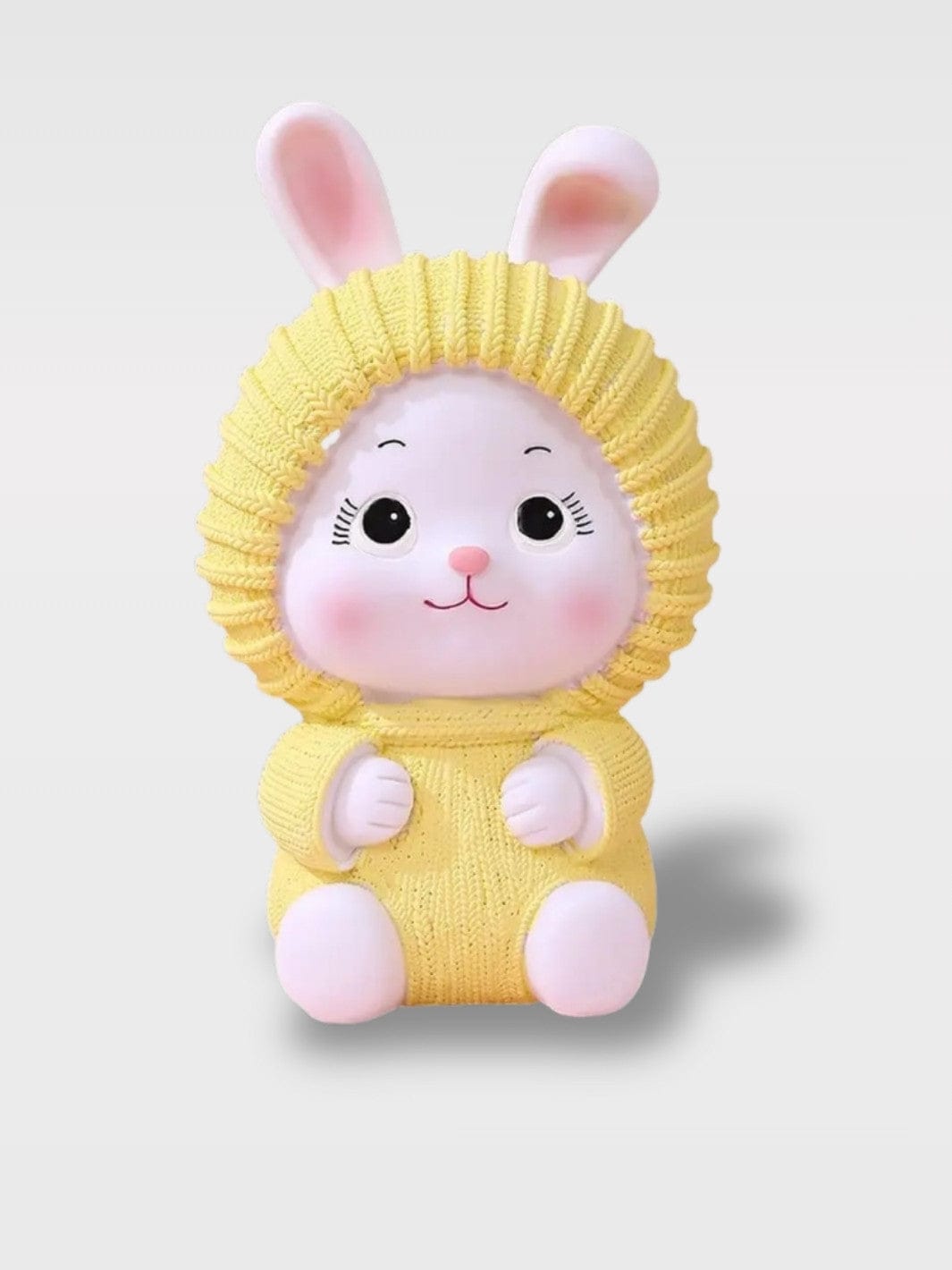 Tirelire Bébé Fille Lapin | Cadeau Naissance Doux Leila –  Lapine Capuche Jaune 23 x 13.5 cm