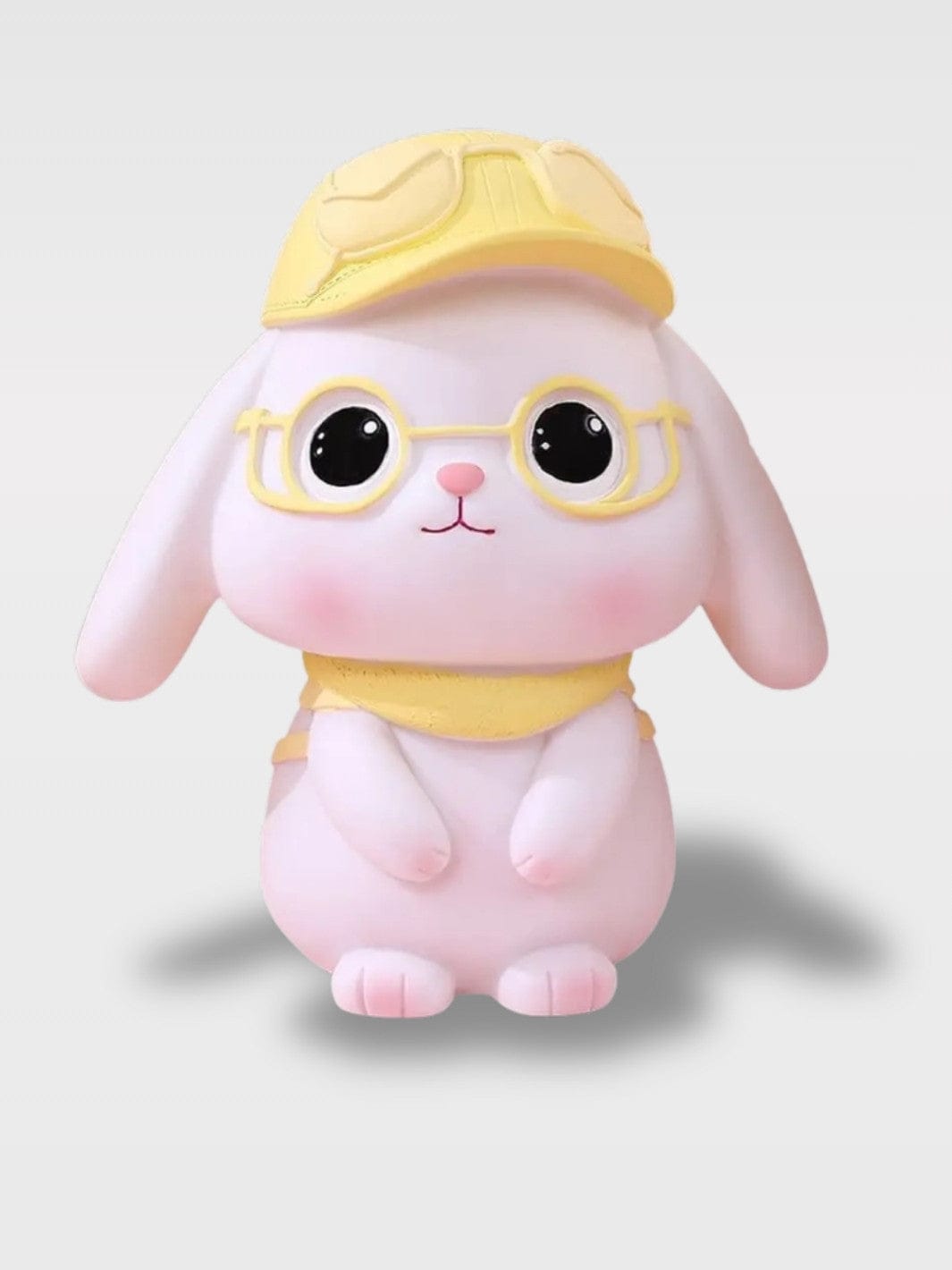 Tirelire Bébé Fille Lapin | Cadeau Naissance Doux Leila –  Lapine Lunette et Casquette Jaune 20 x 18 cm