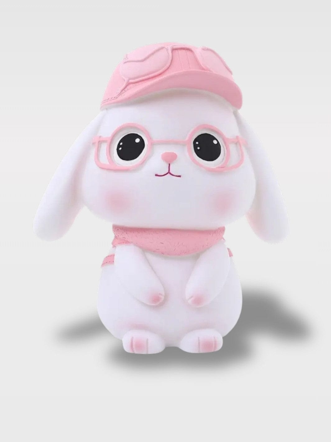 Tirelire Bébé Fille Lapin | Cadeau Naissance Doux Leila –  Lapine Lunette et Casquette Rose 20 x 18 cm