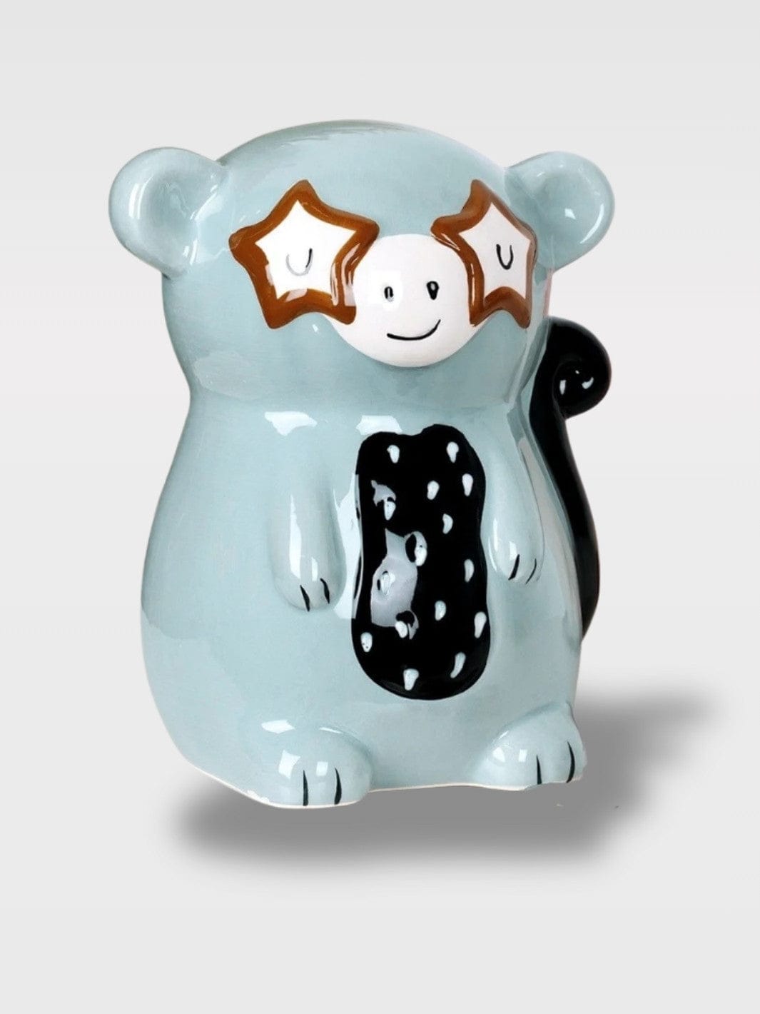 Tirelire Bleu Singe En Céramique | Déco Ludique