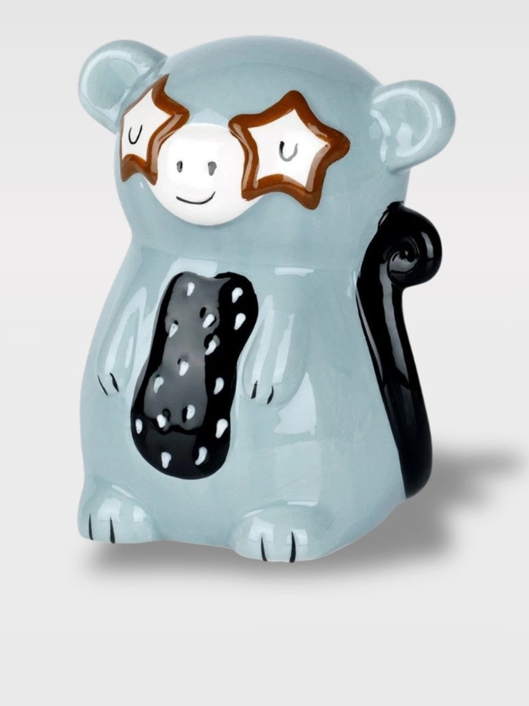 Tirelire Bleu Singe En Céramique | Déco Ludique
