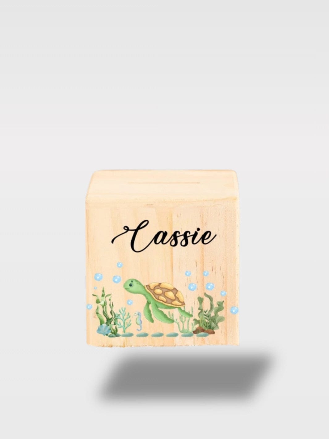 Tirelire Bois Animaux Aquatiques | Personnalisable Coquillage 🐢