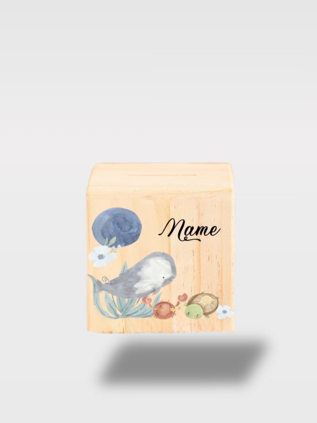 Tirelire Bois Animaux Aquatiques | Personnalisable Flotter 🌊