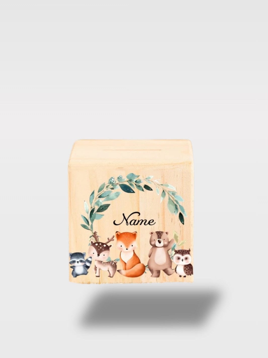 Tirelire Bois Personnalisée Royaume Animaux | Naissance Les Rêveurs 🌙