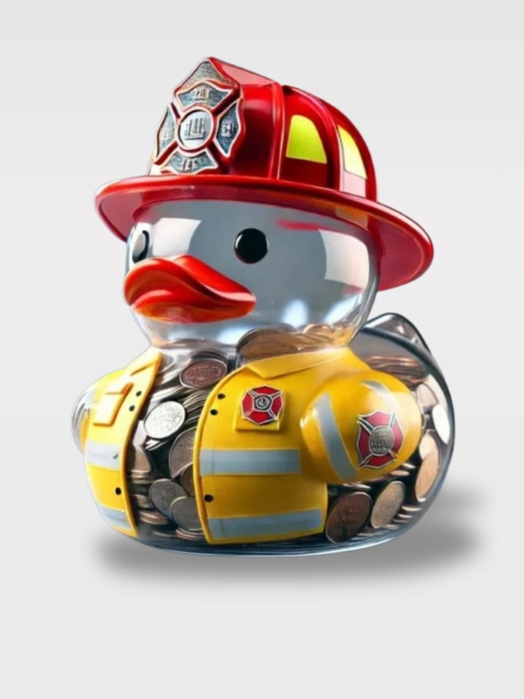 Tirelire Canard Transparent | Variantes Ludiques Flammèche – Canard Pompier