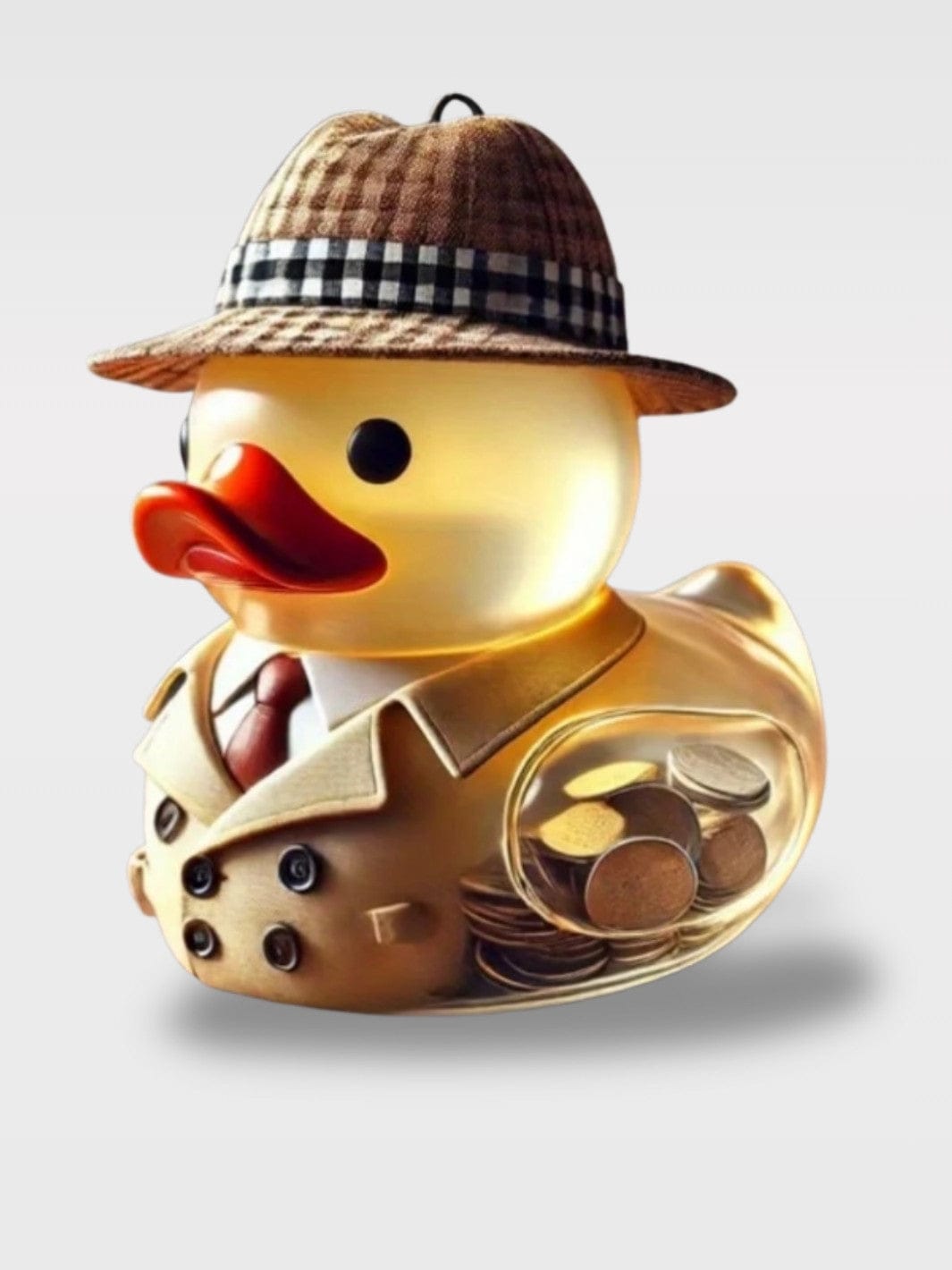 Tirelire Canard Transparent | Variantes Ludiques Inspecteur Plume – Canard Detective
