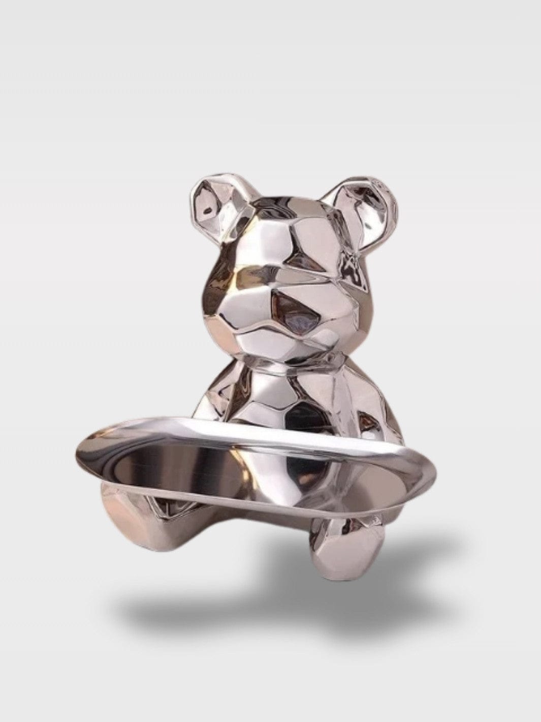 Tirelire Céramique Ours Assis | Déco Élégante et Tendre Romuald – Gris Acier