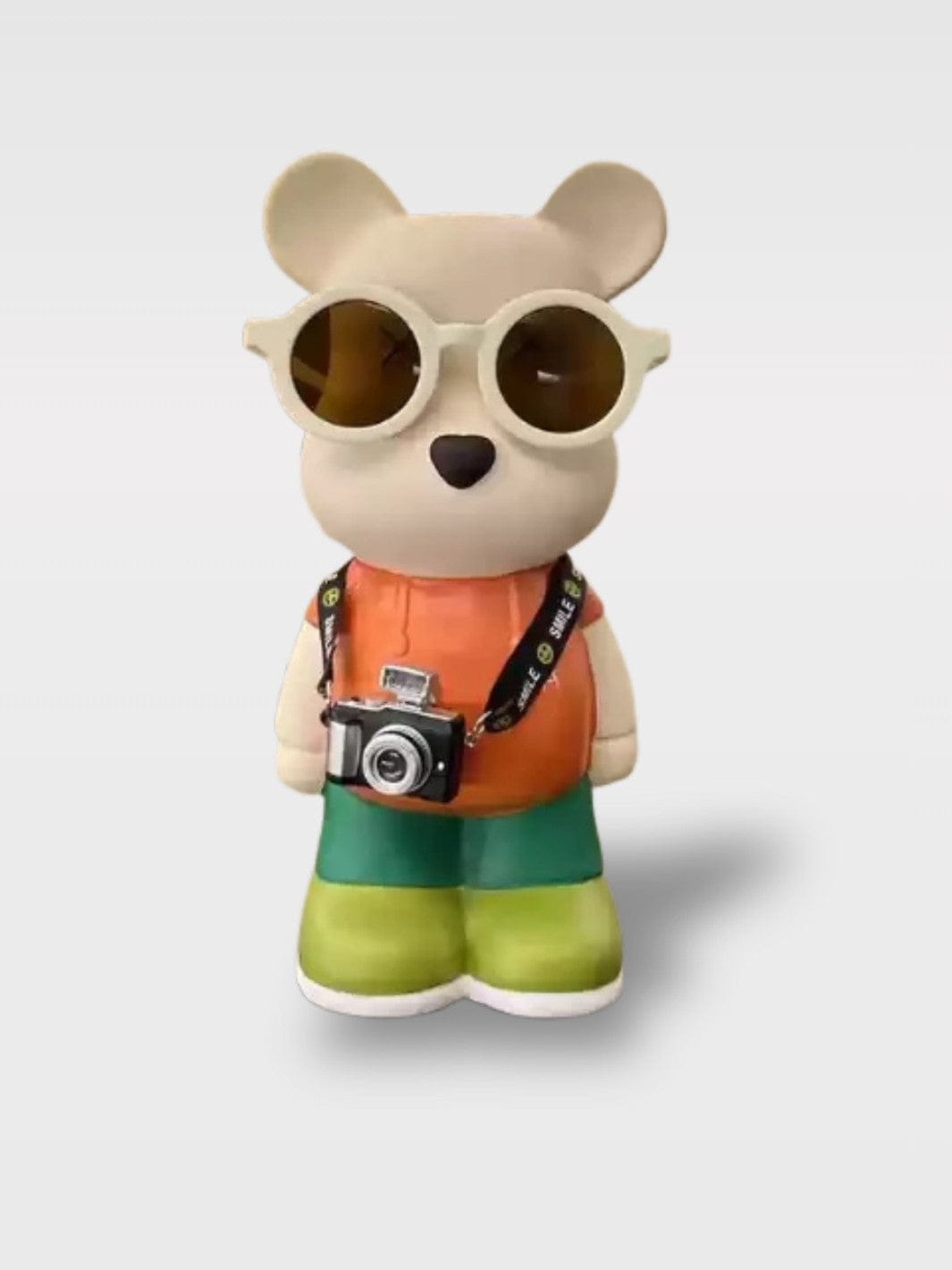 Tirelire Céramique Ours | Compagnon D’Aventure Lucien – T-Shirt Orange + Appareil Photo & Lunette