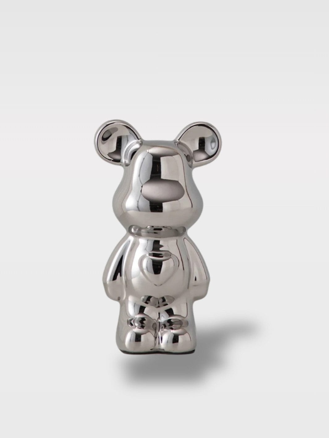 Tirelire Céramique Ours Pastel | Charme Doux et Élégant Bella Junior – Gris Acier 10 x 6 x 18 cm