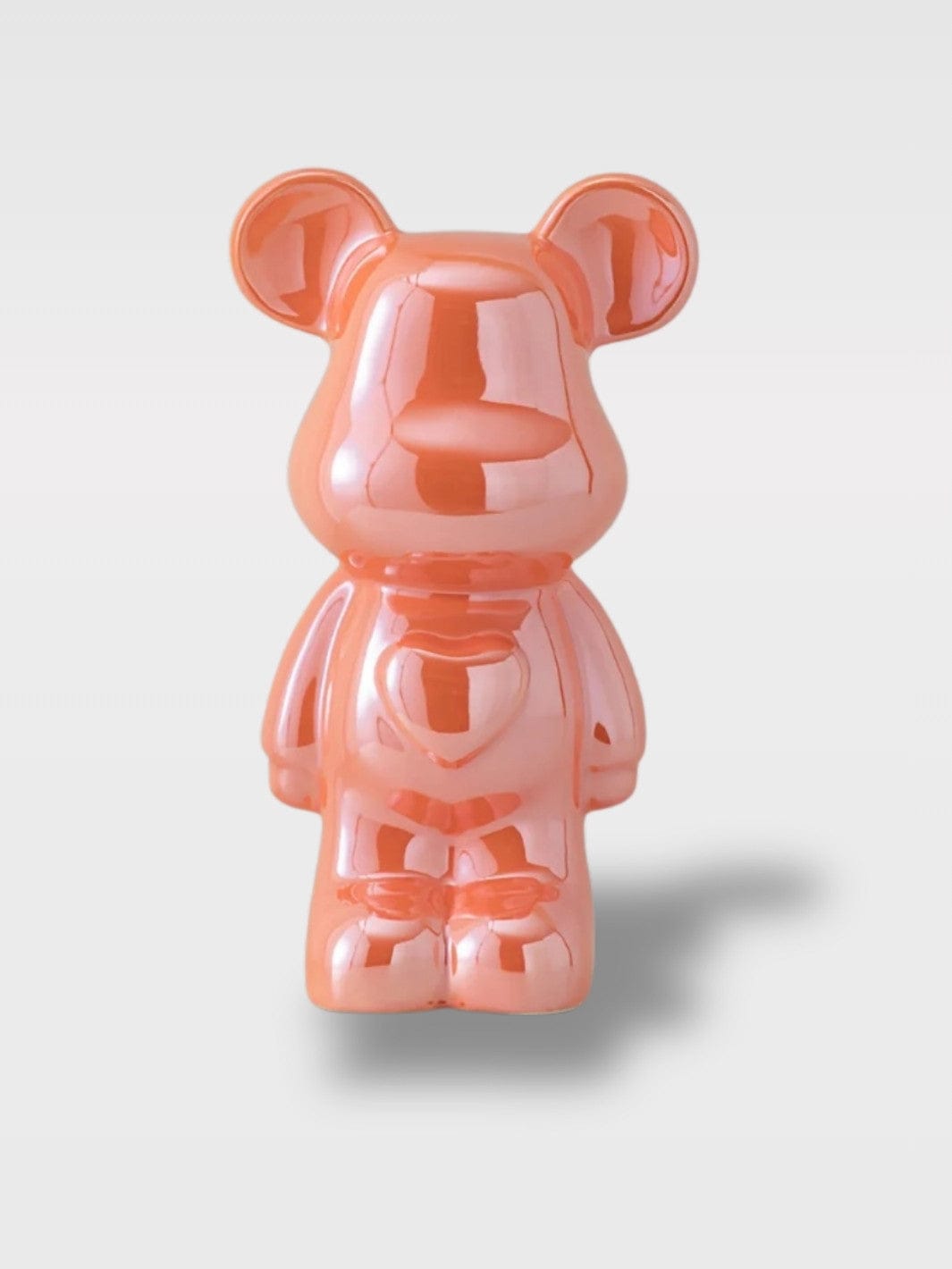 Tirelire Céramique Ours Pastel | Charme Doux et Élégant Teddy Sénior – Orange 16 x 12 x 28 cm