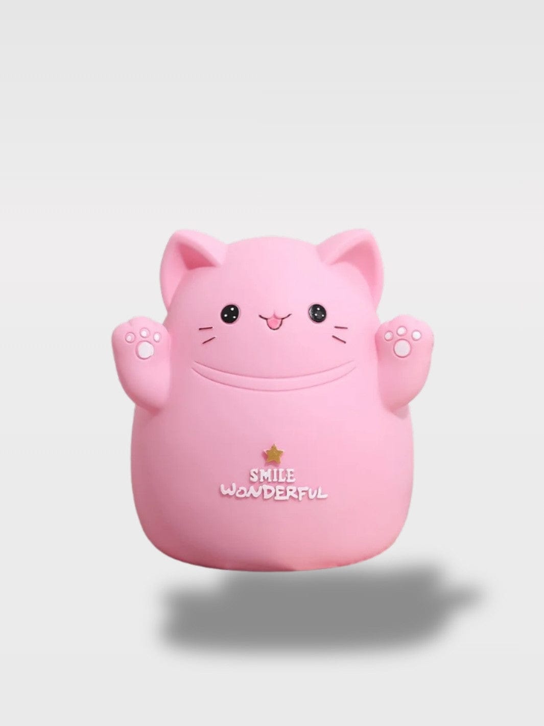 Tirelire Chat Patte | Modèle Deux Pattes Levées Junior Rose – 15 x 11 x 13 cm