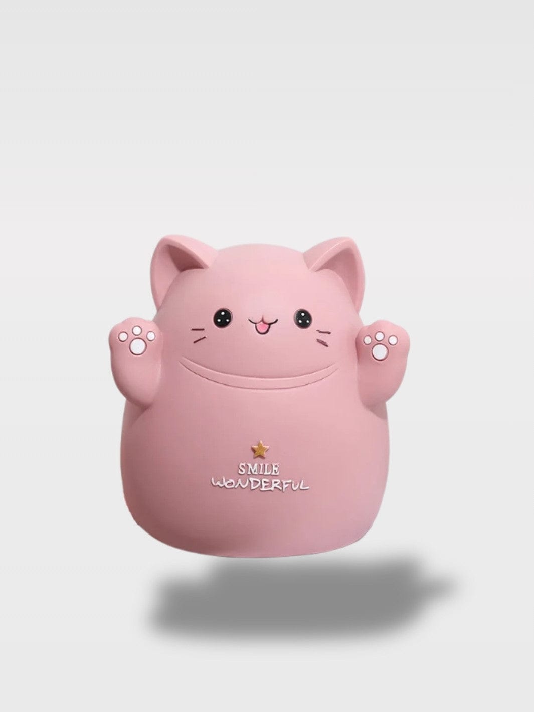 Tirelire Chat Patte | Modèle Deux Pattes Levées Junior Rose Foncé – 15 x 11 x 13 cm