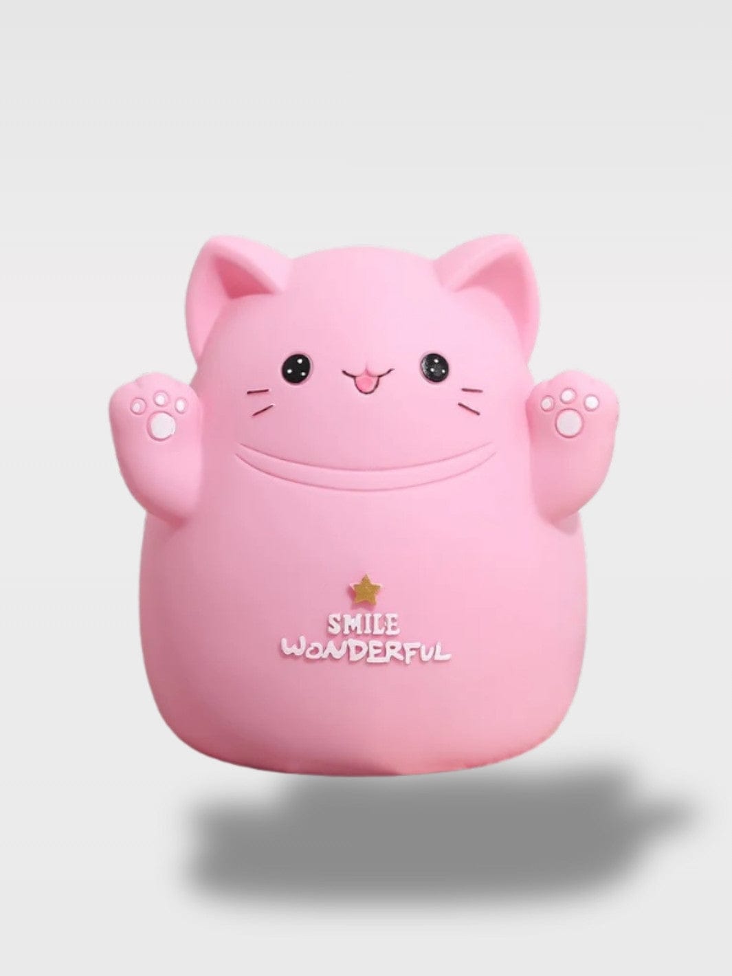 Tirelire Chat Patte | Modèle Deux Pattes Levées Sénior Rose – 18 x 14 x 17 cm