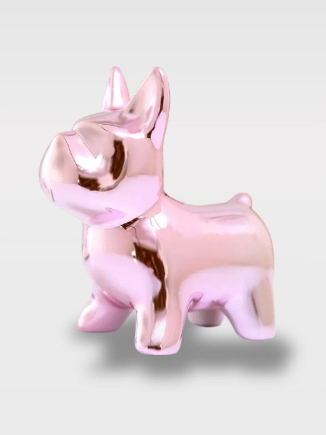 Tirelire Chien Bouledogue en Céramique Rose nacré