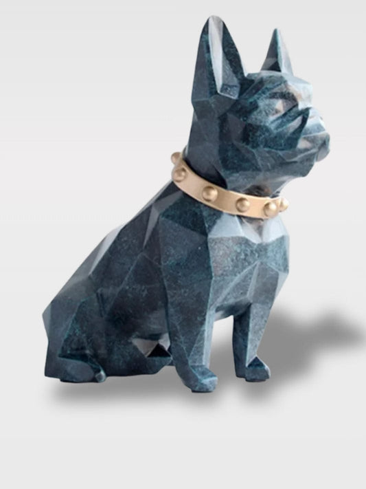 Tirelire Chien Design | Style Origami Élégant Bleu Marine