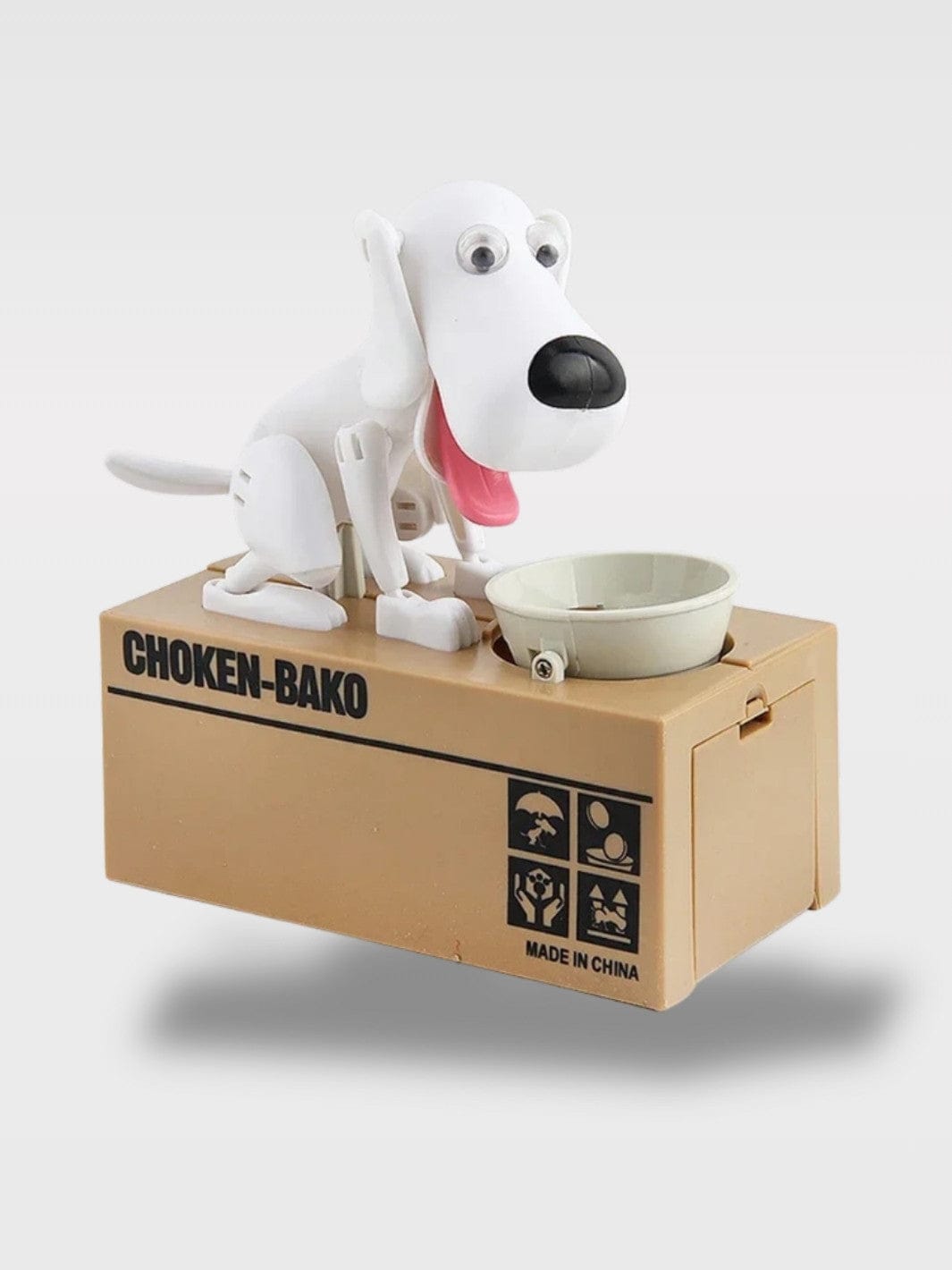 Tirelire Chien Mange Pièce | Gadget Original Blanc