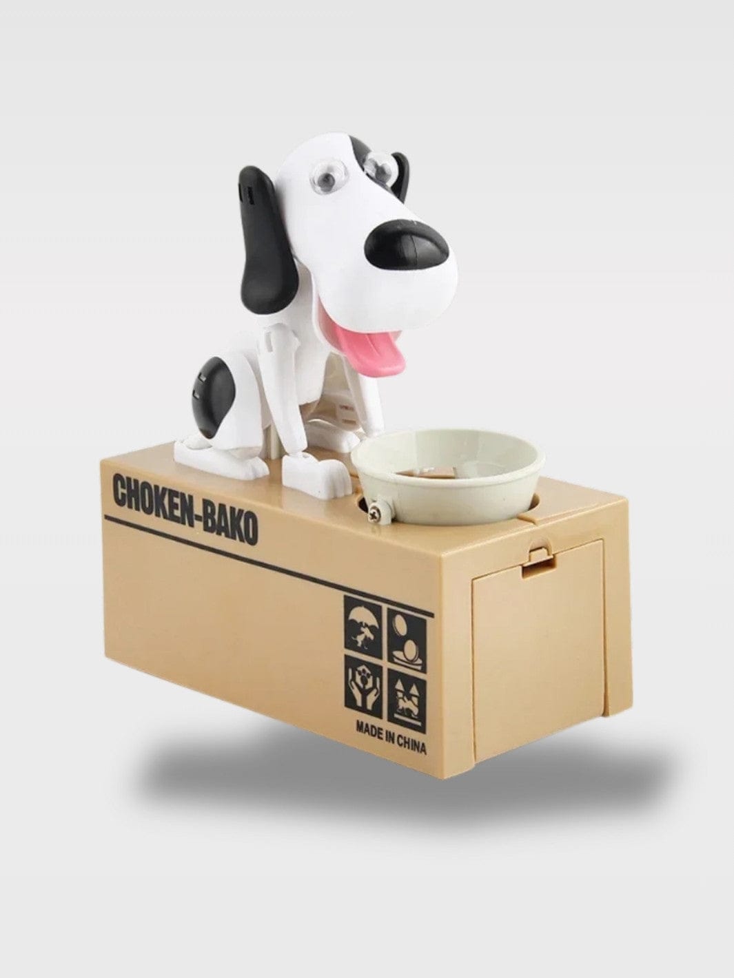 Tirelire Chien Mange Pièce | Gadget Original Blanc & Noir