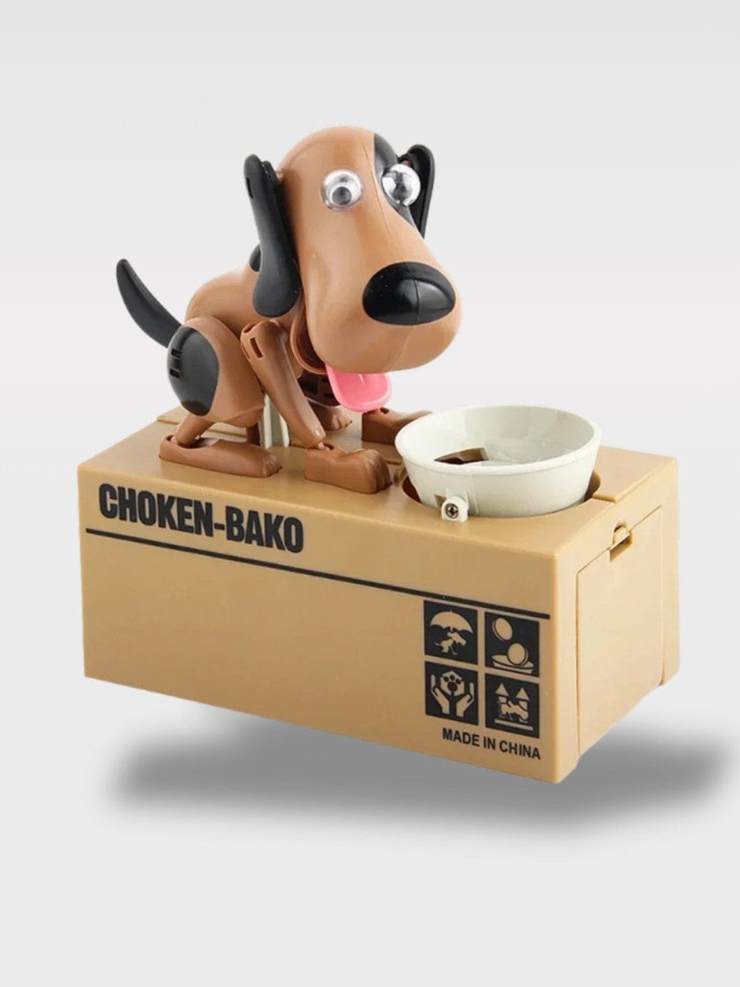 Tirelire Chien Mange Pièce | Gadget Original Marron Nez Noir