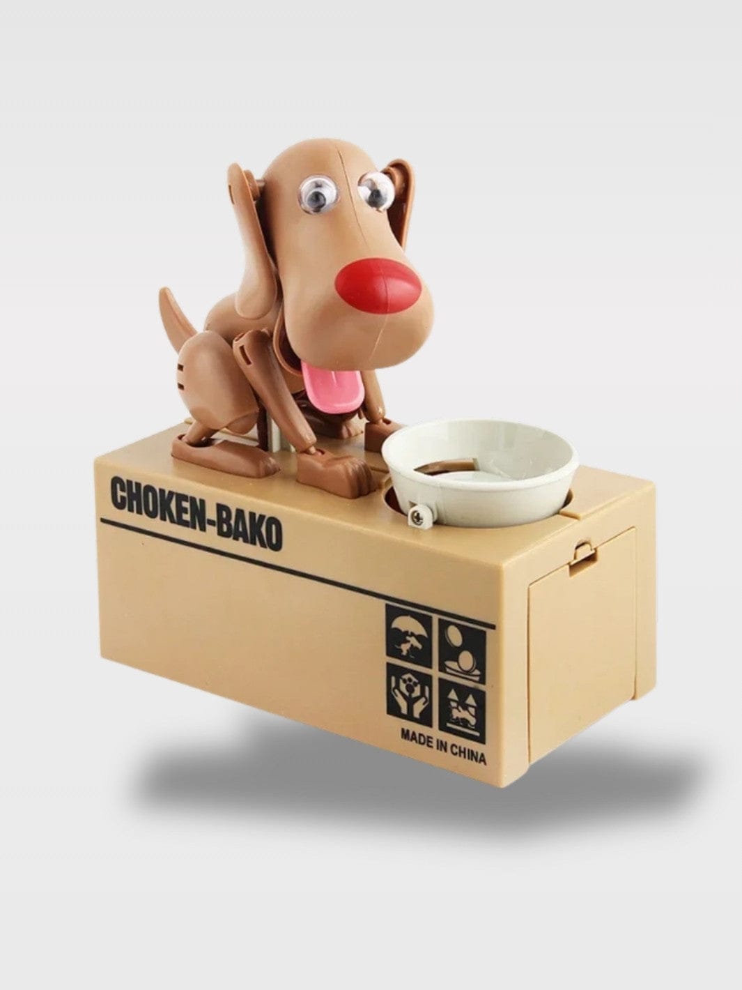 Tirelire Chien Mange Pièce | Gadget Original Marron Nez Rouge