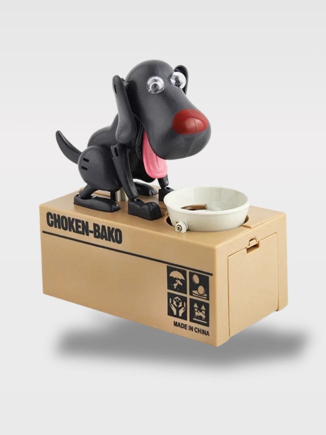 Tirelire Chien Mange Pièce | Gadget Original Noir