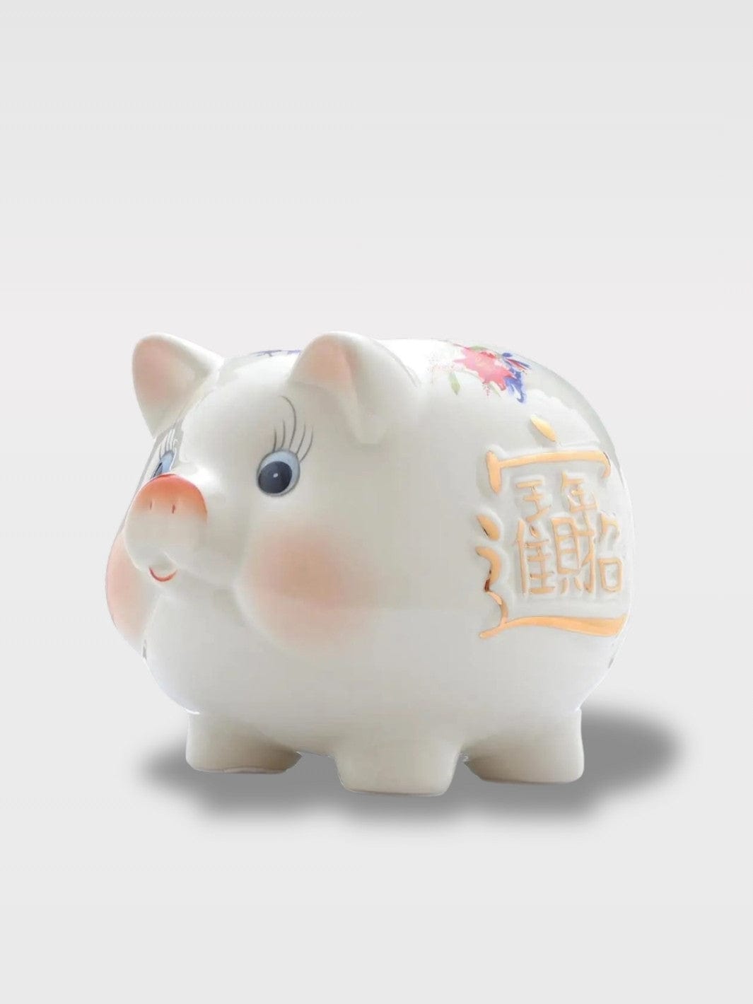 Tirelire Cochon Blanc | Élégance et Sérénité Yùyù Junior – 13 x 11 cm
