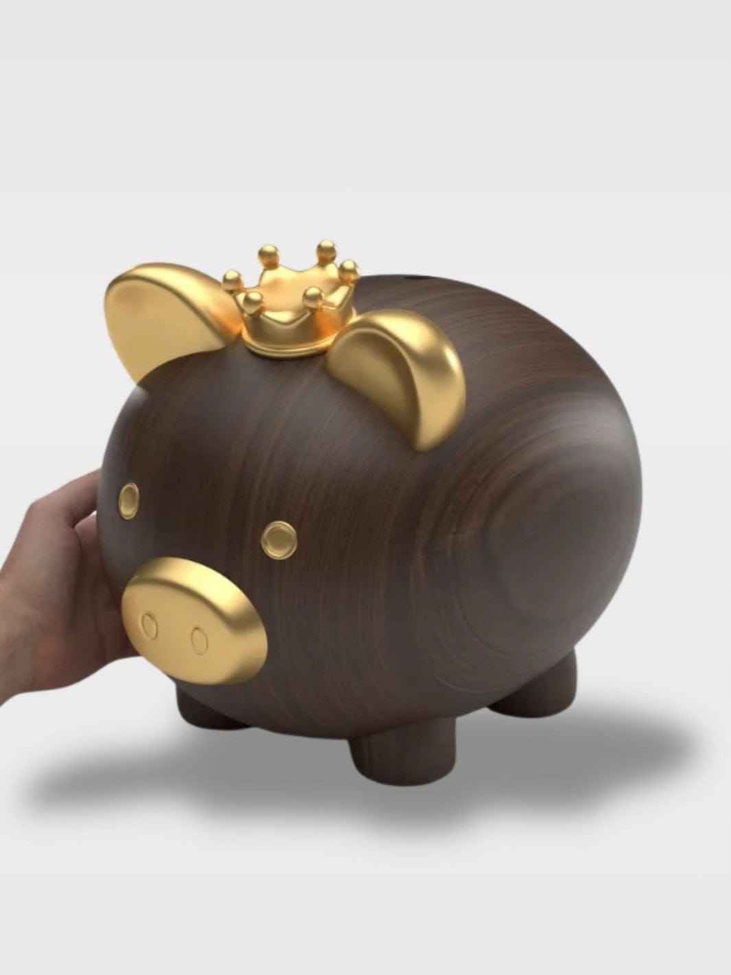 Tirelire Cochon Bois | Élégance Naturelle Châtaigne – Marron Bois 24.5 x 18.5 x 20 cm