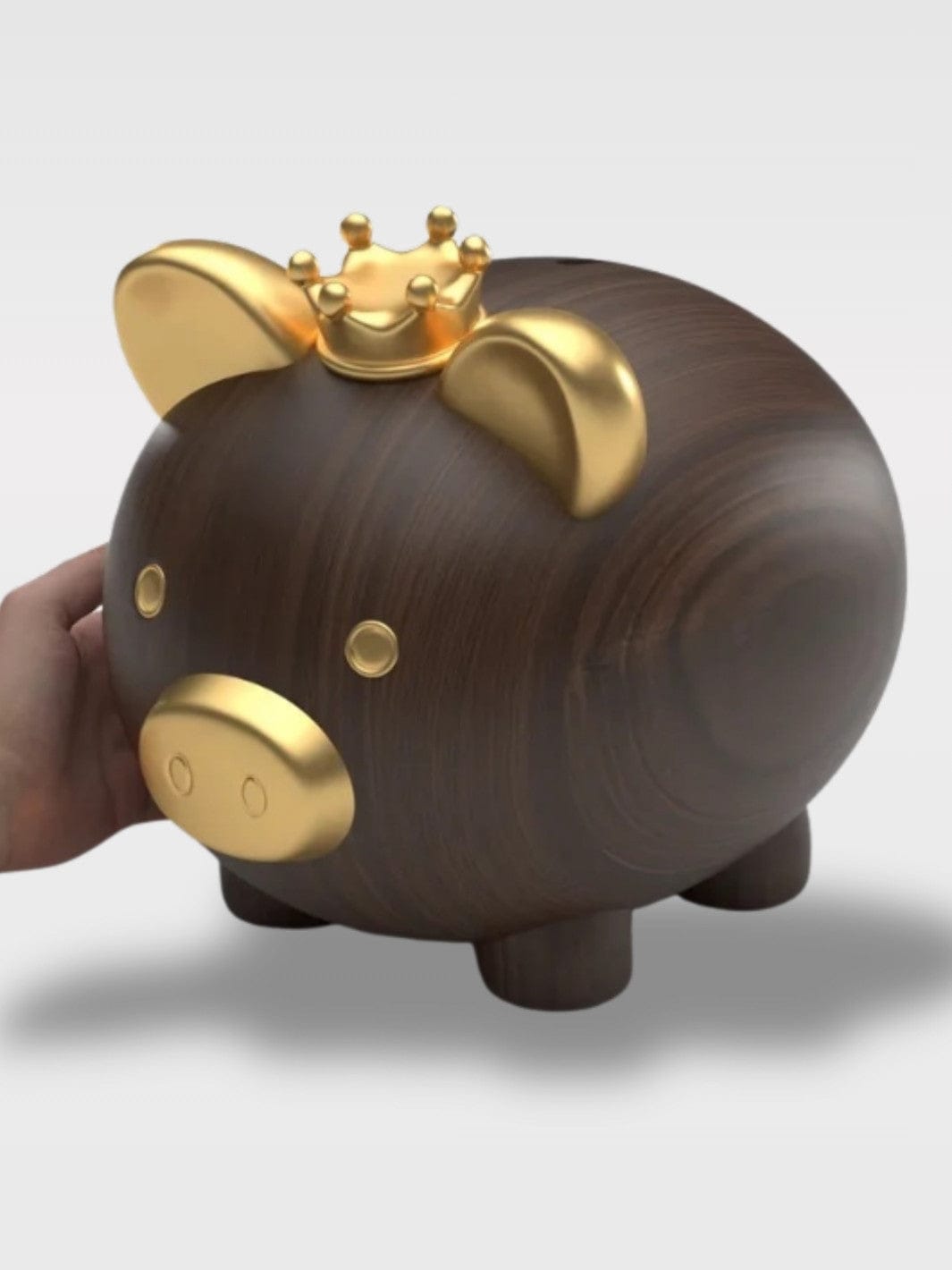 Tirelire Cochon Bois | Élégance Naturelle Châtaigne Sénior – Marron Bois 30 x 23 x 24.5 cm