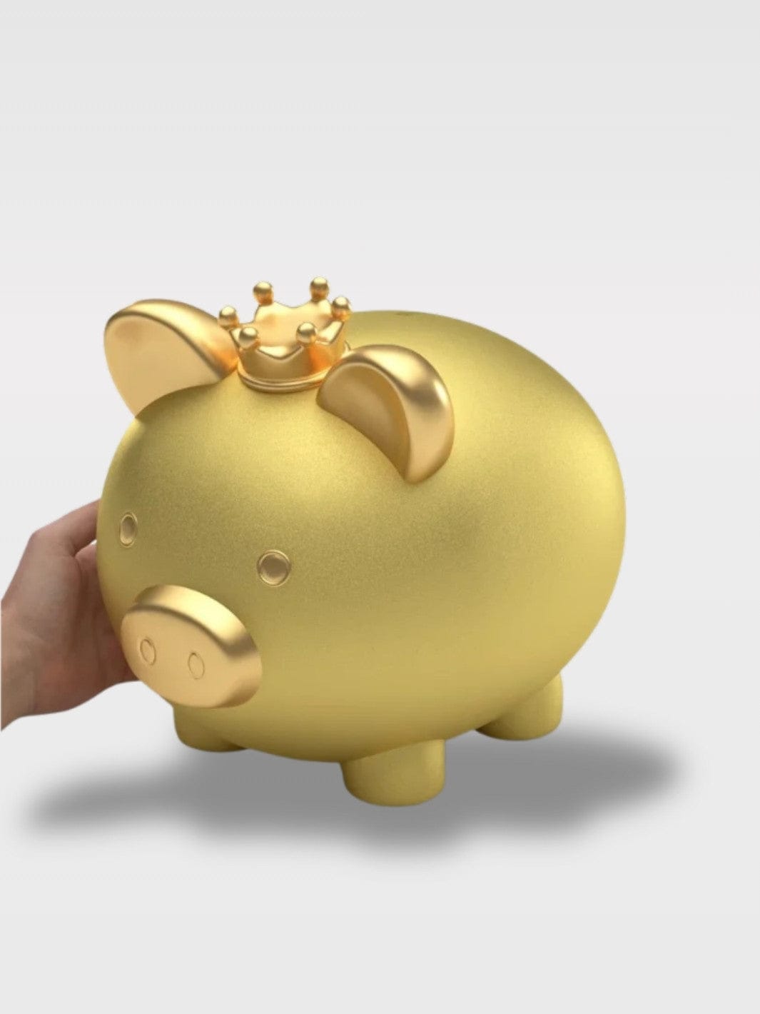 Tirelire Cochon Bois | Élégance Naturelle Dorine Bébé – Doré 16.5 x 12 x 13 cm