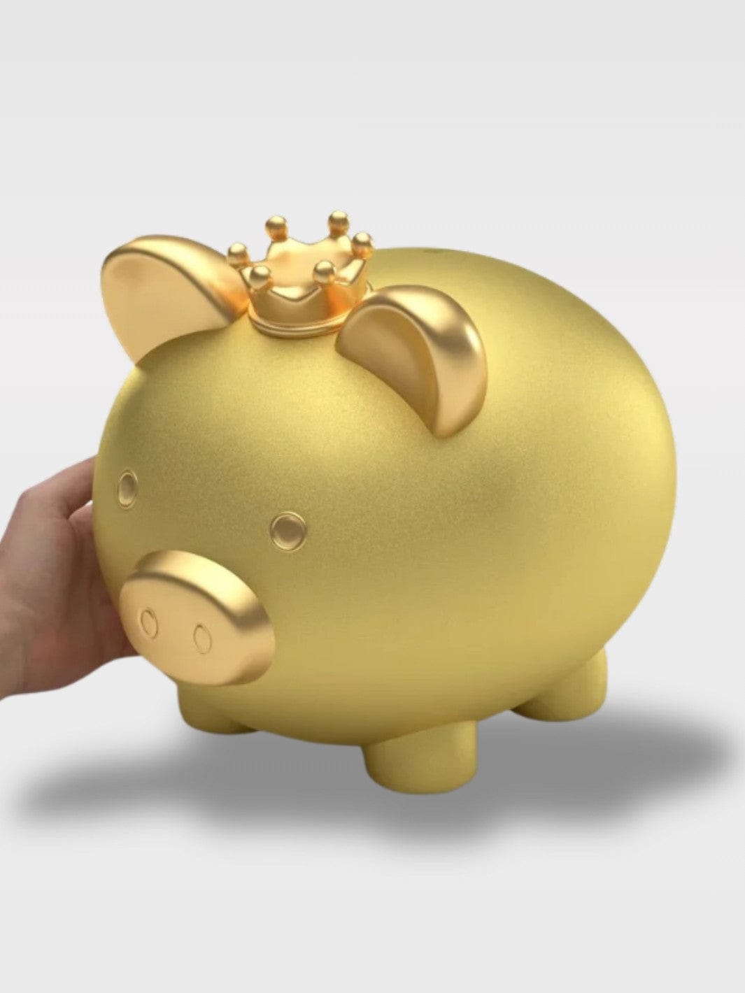Tirelire Cochon Bois | Élégance Naturelle Dorine – Doré 24.5 x 18.5 x 20 cm