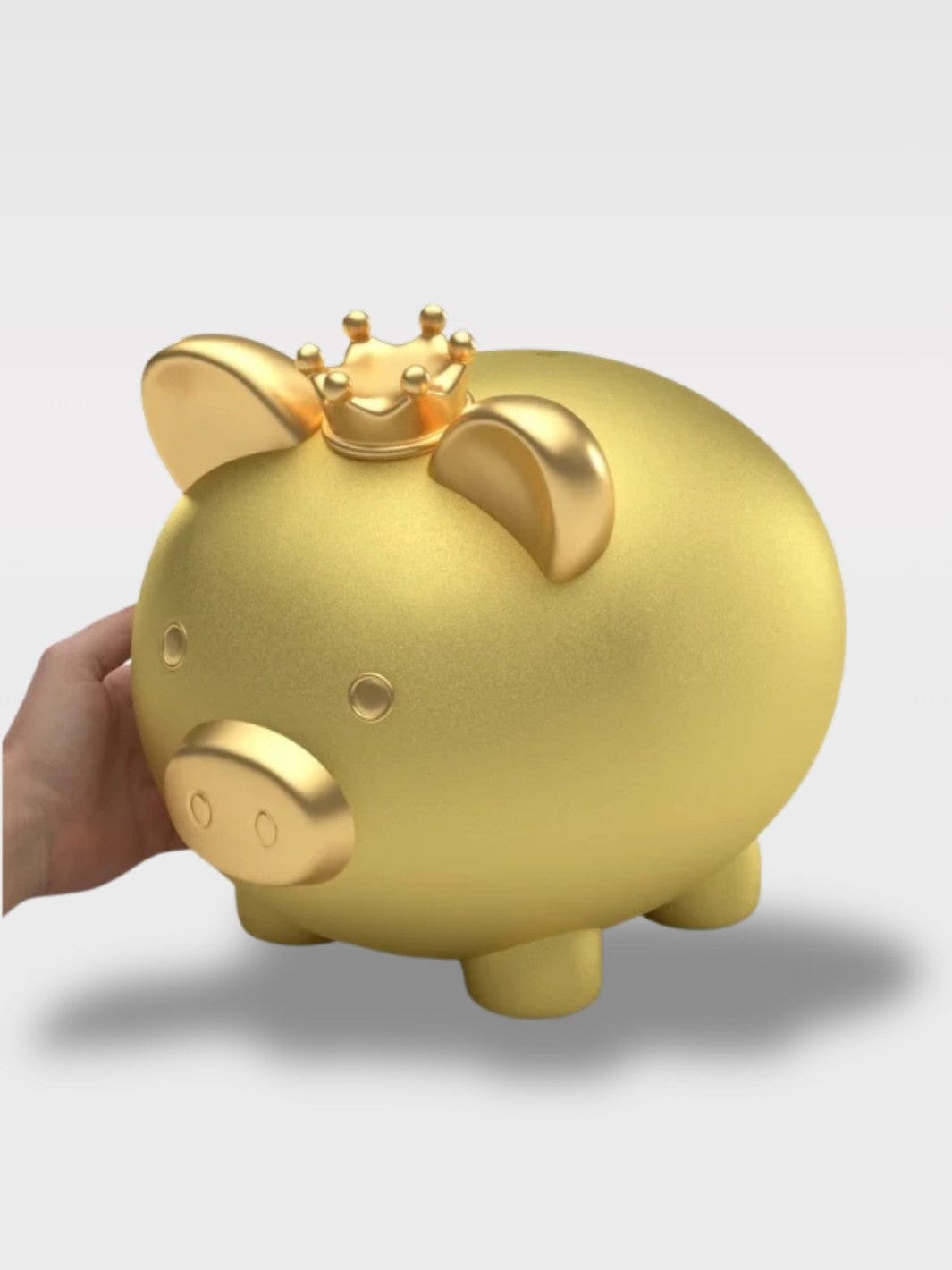 Tirelire Cochon Bois | Élégance Naturelle Dorine Junior – Doré 20.5 x 15.5 x 17 cm