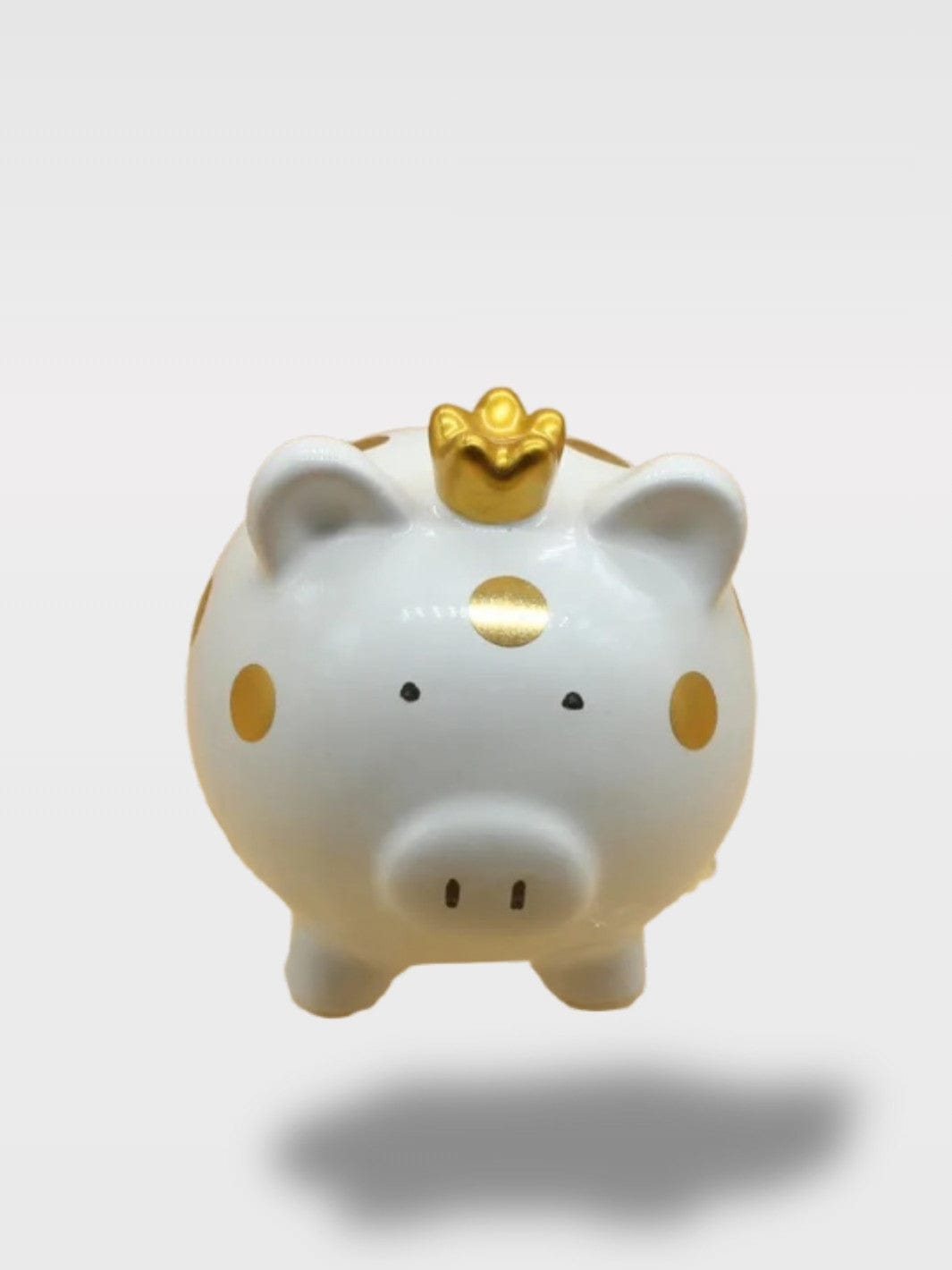 Tirelire Cochon En Céramique À Pois | Style Tacheté Vanille – Blanc 11.8 x 14 x 13.2 cm