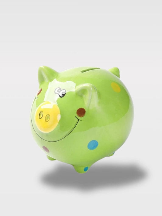 Tirelire Cochon En Céramique Colorée | Couleurs Vives Joséphine la Gourmande – Vert Clair