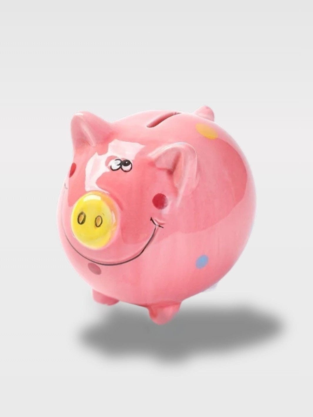 Tirelire Cochon En Céramique Colorée | Couleurs Vives Rosette Mignonette – Rose