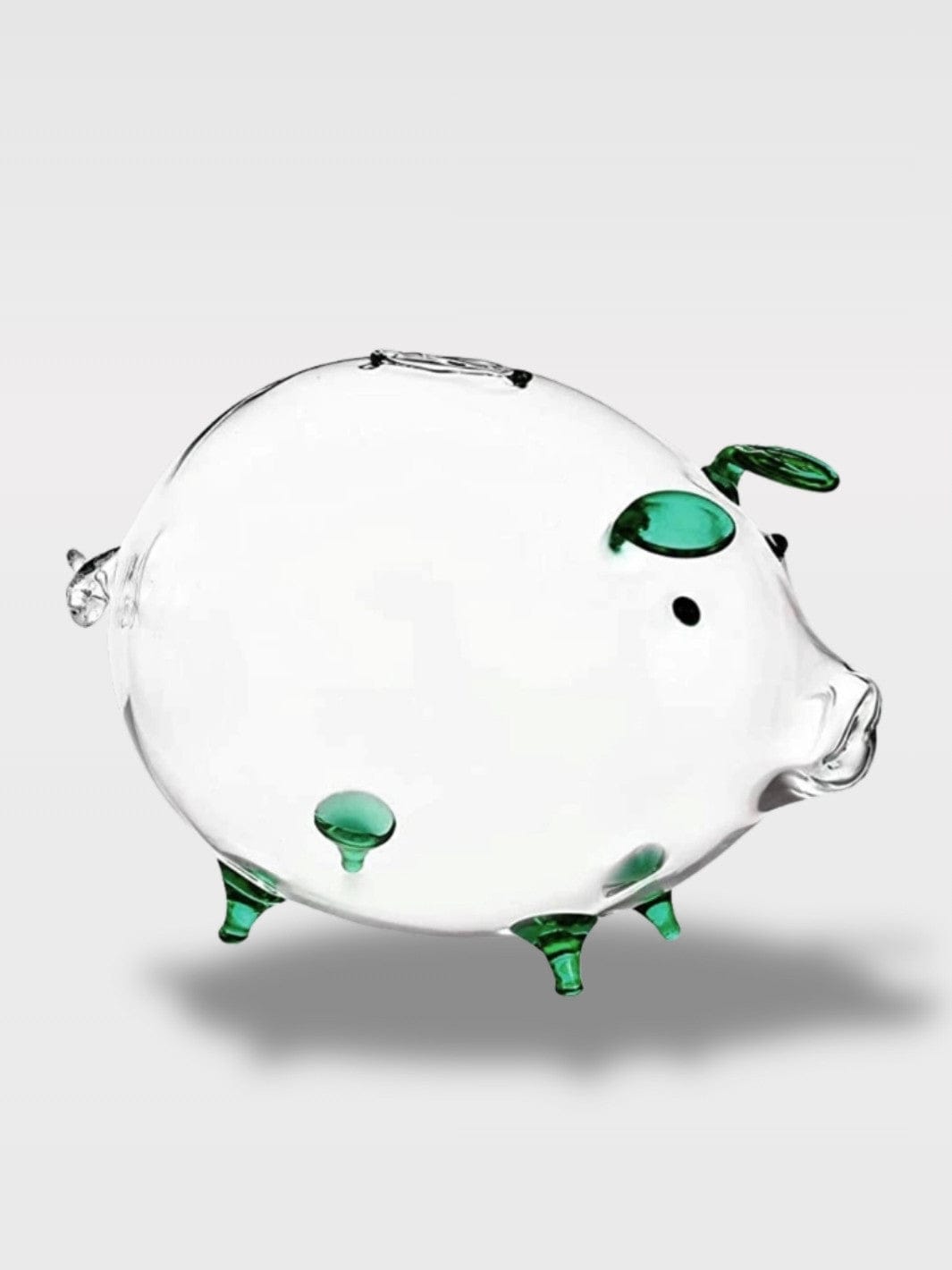 Tirelire Cochon En Verre | Transparence Élégante Pistachie – Vert