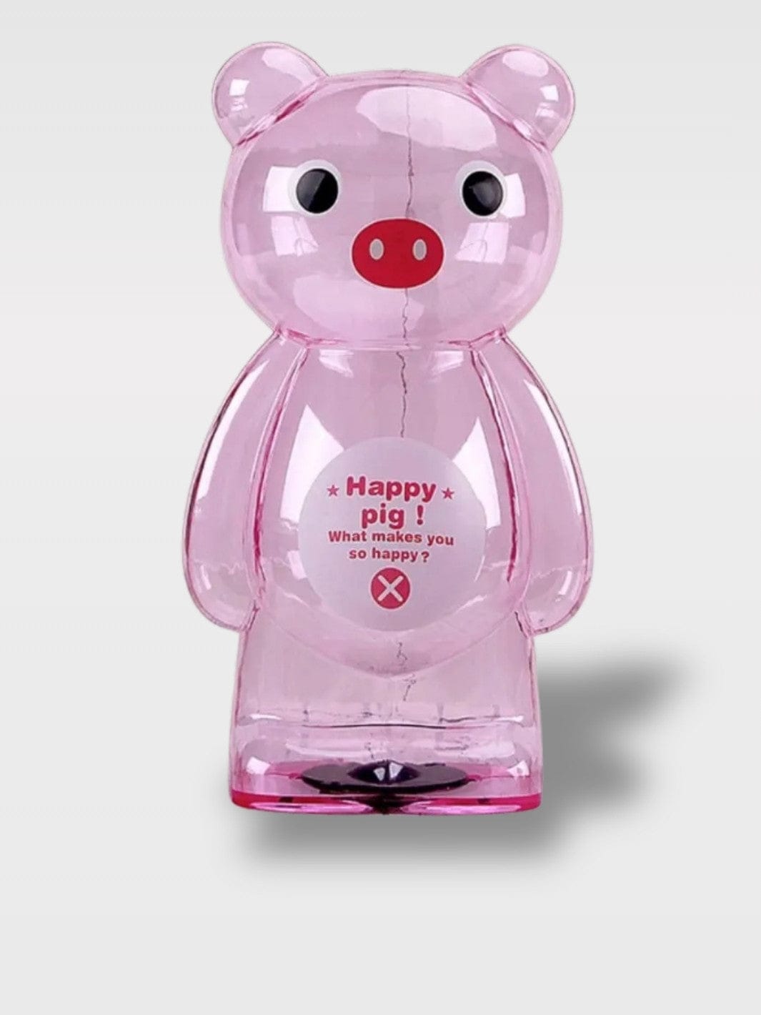 Tirelire Cochon Rose Fond Transparent | Fun et Maline Clarina Sénior – 25 x 13 cm