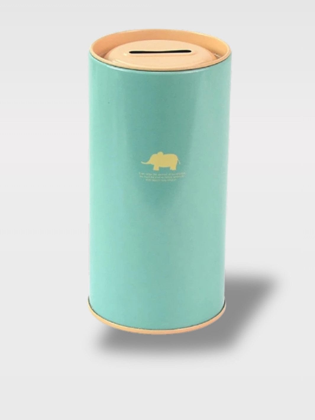 Tirelire Couleur Bonbons Métal | Mini Tonneau Animaux Léa Bleu Sarcelle – Motif Éléphant
