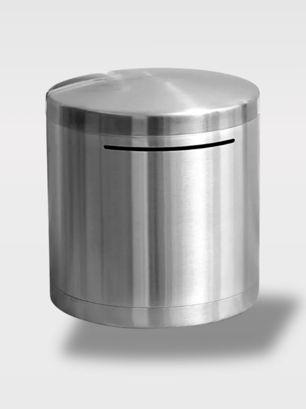 Tirelire Cylindrique En Acier Inoxydable | Économies Sécurisées Le Vault Gris – 15 cm