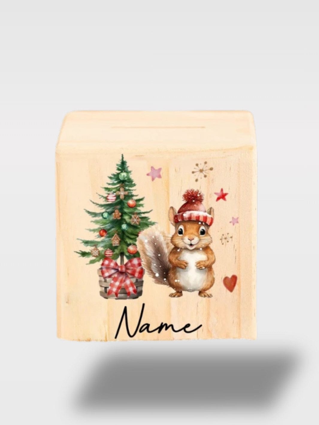 Tirelire De Noël Personnalisé En Bois | Souvenir Unique L’Agile – Écureil