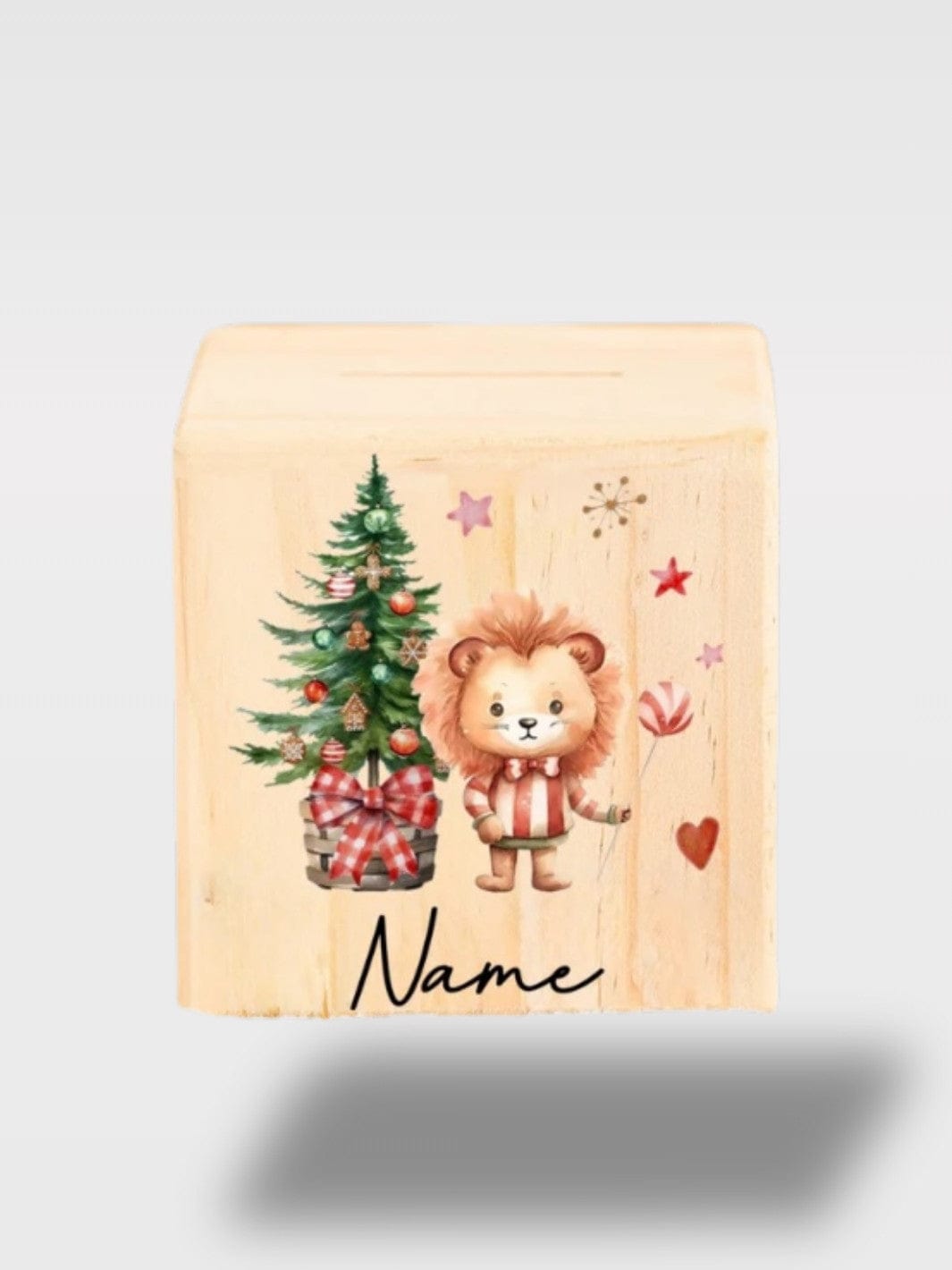 Tirelire De Noël Personnalisé En Bois | Souvenir Unique Le Courageux – Lion
