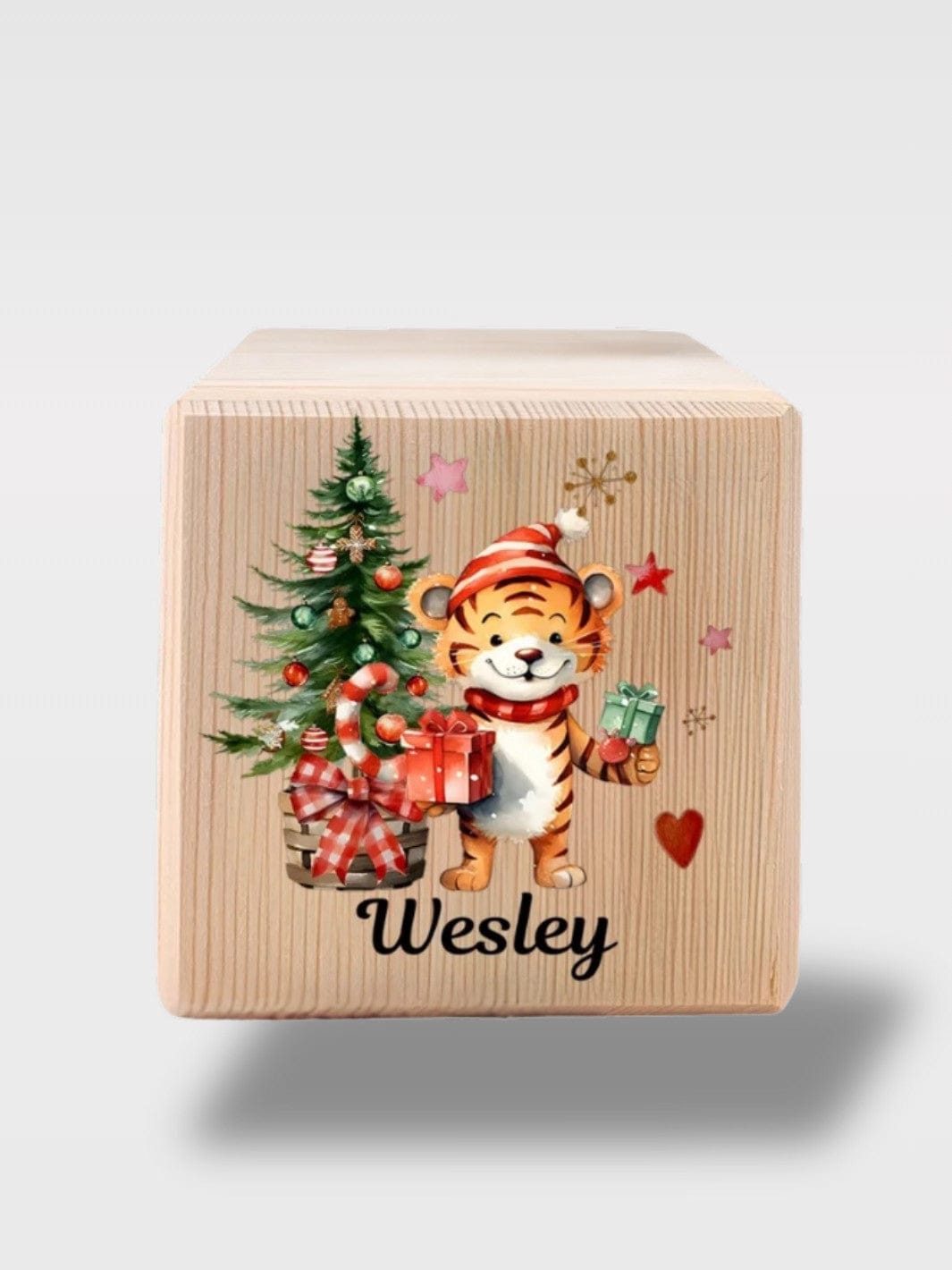 Tirelire De Noël Personnalisé En Bois | Souvenir Unique Le Féroce – Tigre