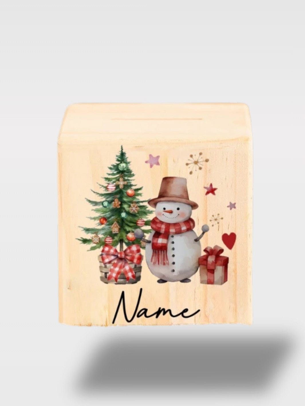 Tirelire De Noël Personnalisé En Bois | Souvenir Unique Le Glacial – Bonhomme de Neige