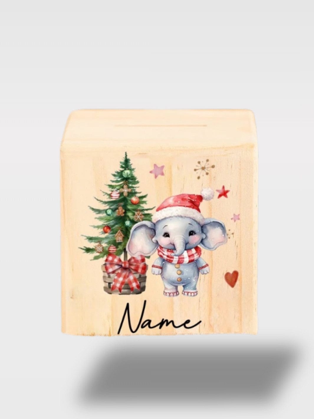 Tirelire De Noël Personnalisé En Bois | Souvenir Unique Le Majestueux – Éléphant